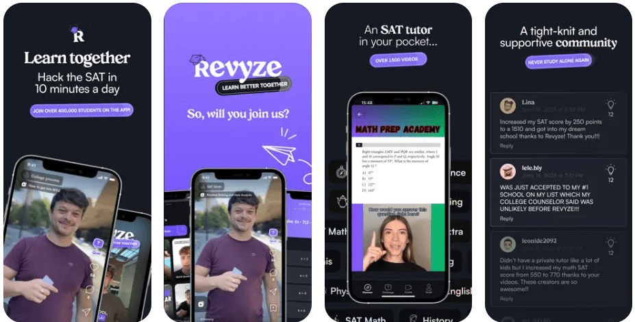 Revyze - the TikTok of education. Screenshot of the app from the App Store.