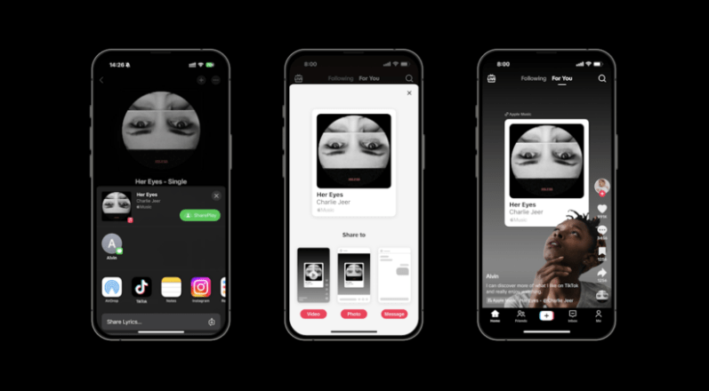 Spotify and Apple Music add feature that allows users to 'Share to TikTok' - Photo of how the feature looks on Apple Music.