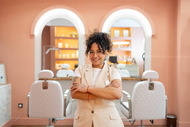 Are Facebook or Google Ads better for small businesses? Photo of hairdresser in front of the salon chairs.