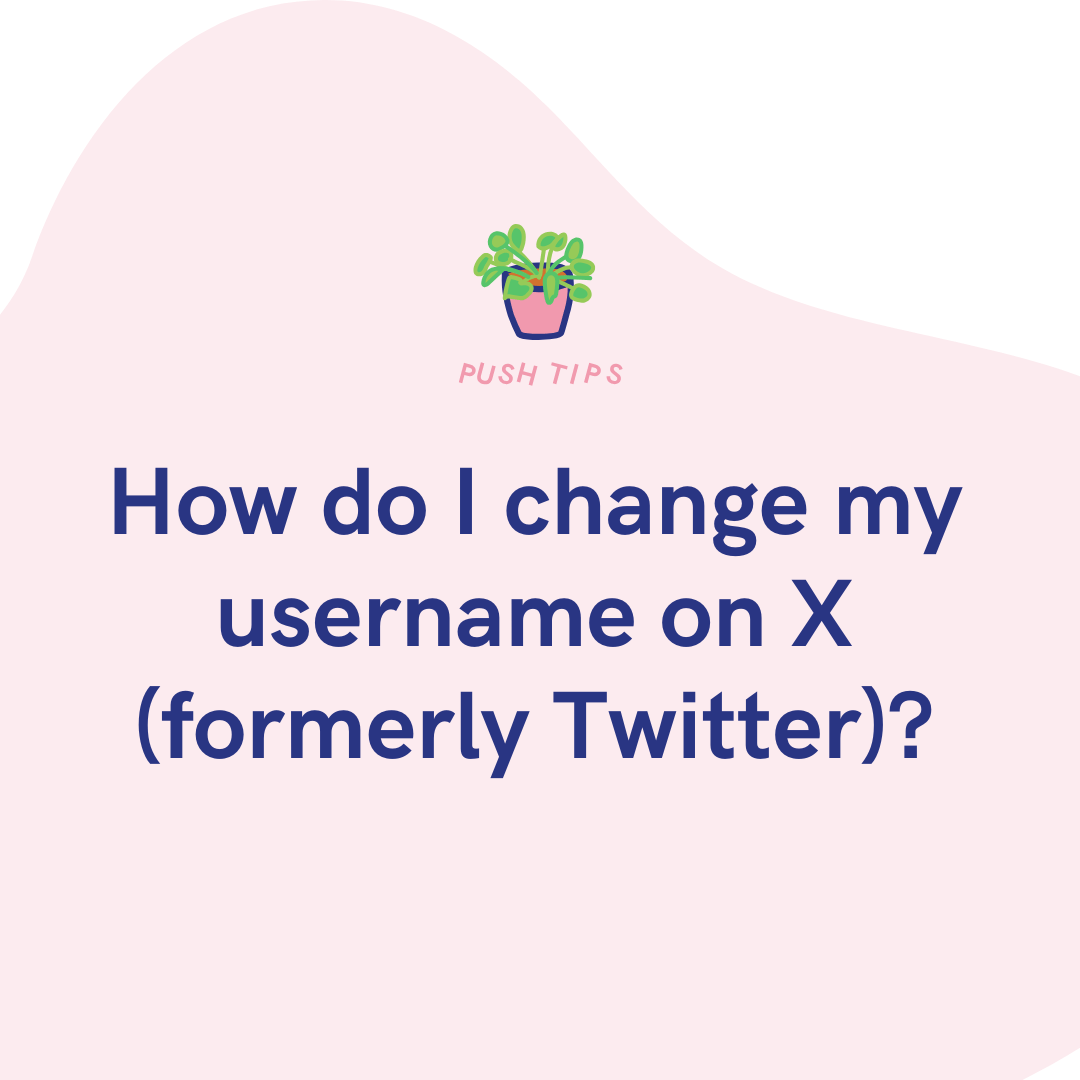 How do I change my username on X (formerly Twitter)? - PUSH.fm