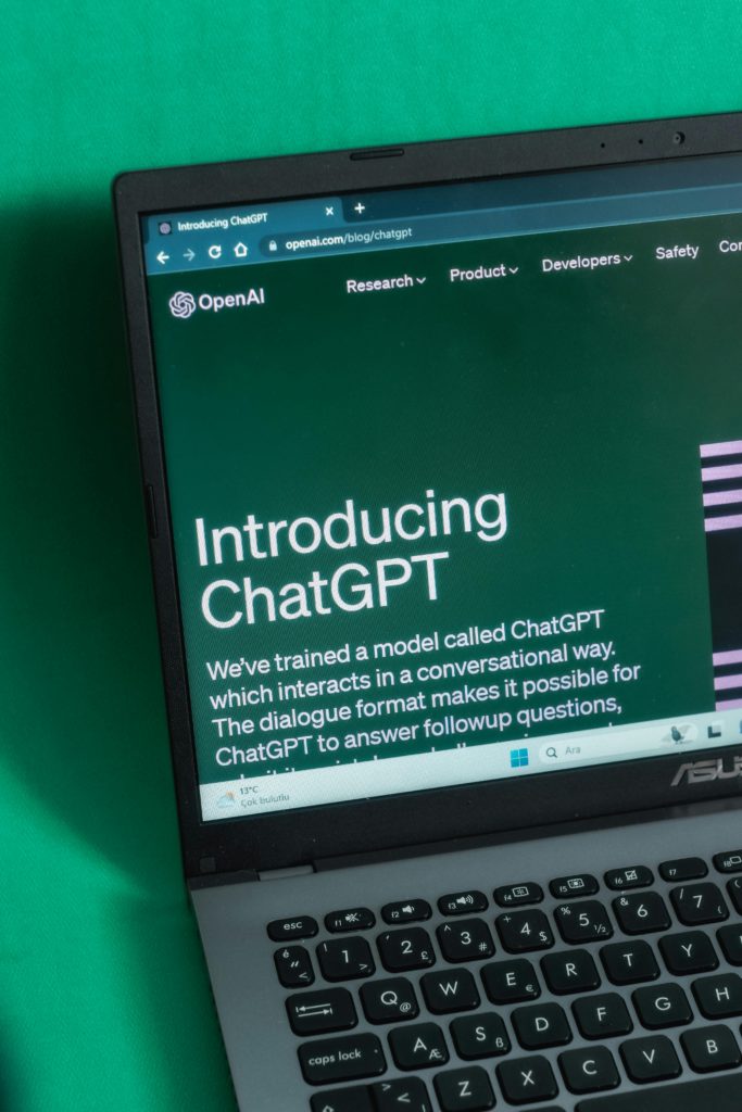 Repurposing old content with ChatGPT. Photo of ChatGPT loaded on a laptop.