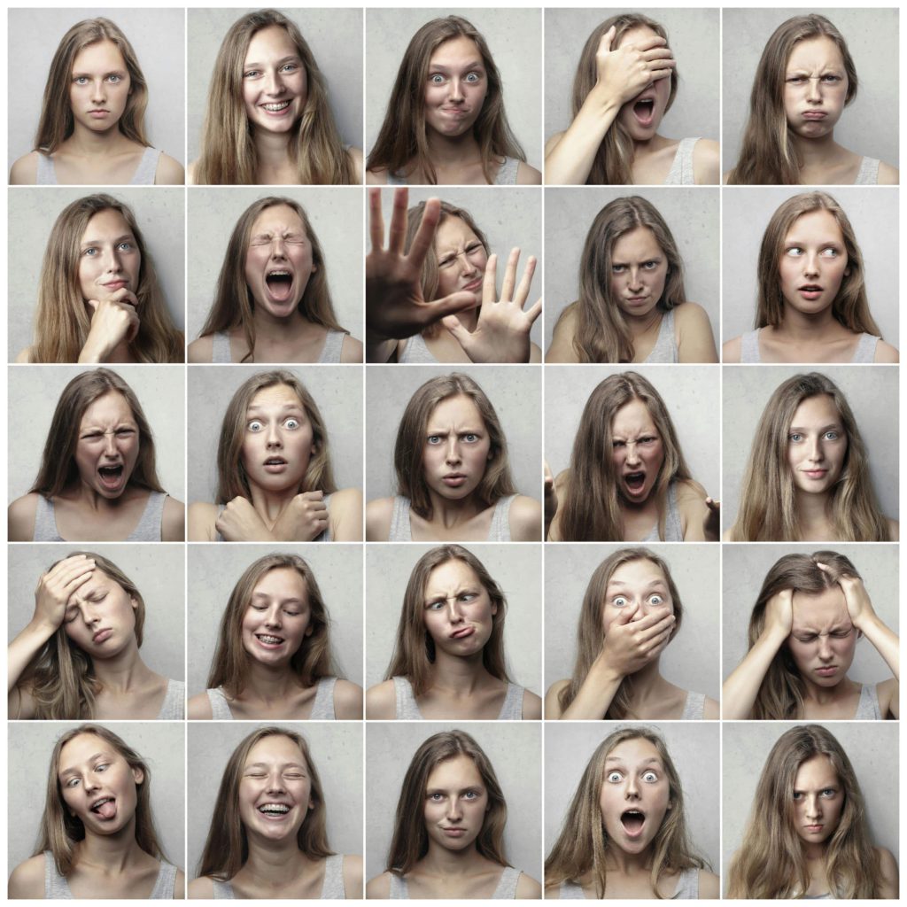Does music shape our personality? Photo of one person showing multiple personalities.