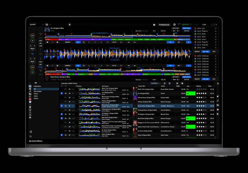Spotify Premium joins up with DJ brands, rekordbox, Serato and djay covering 51 markets. Example of rekordbox software.