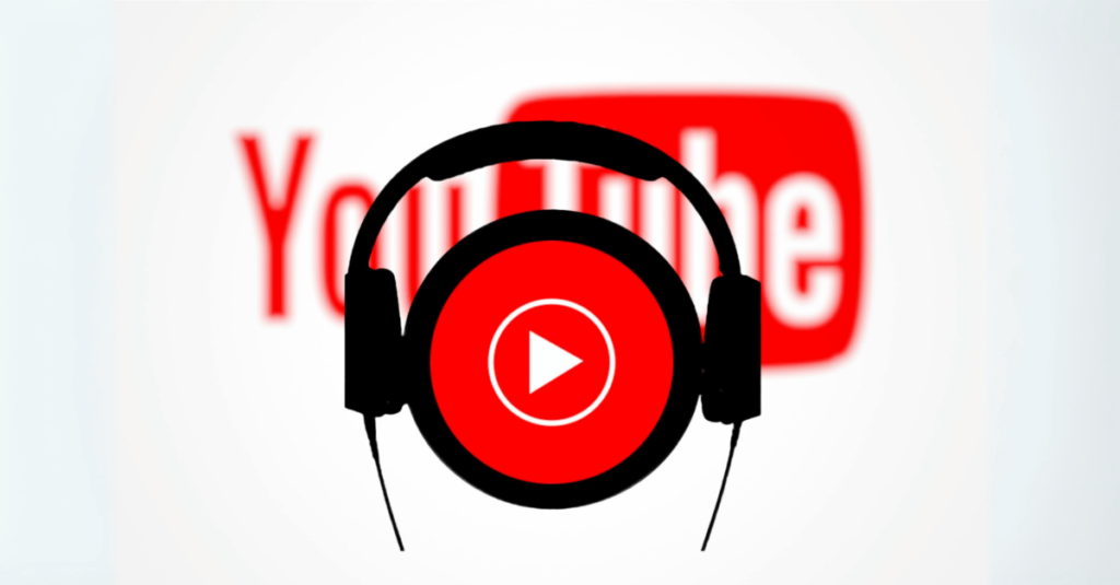 How to use YouTube Shorts to promote your tracks on YouTube Music. YouTube logo with headphones in front.