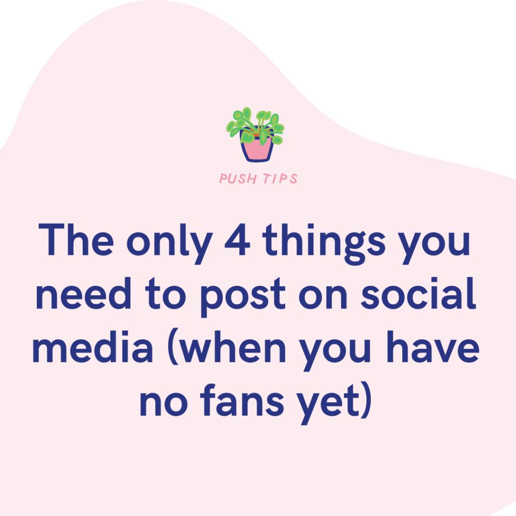 The only 4 things you need to post on social media (when you have no fans yet)