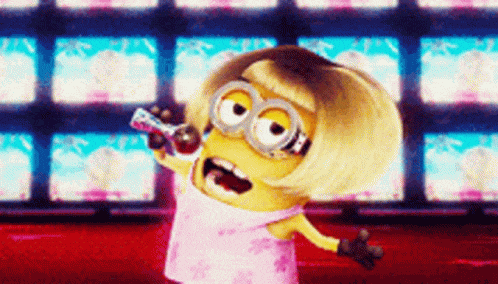 Why every artist needs a long-form content strategy. Minion singing GIF.