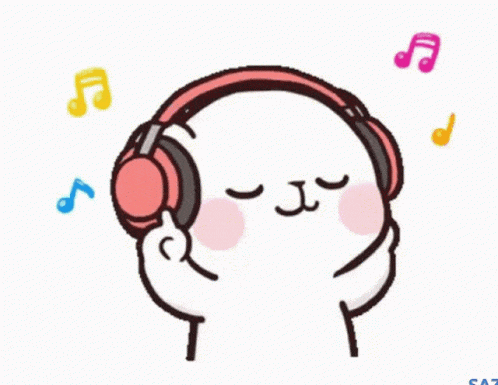 Why niche genres are winning in the streaming economy. GIF of a bear with headphones on vibing to music.