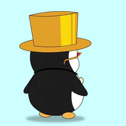 What people mean by “personal brand” GIF of a penguin saying it's show time.