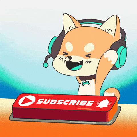 Why people “like” and share content. Dog hitting subscribe button GIF.