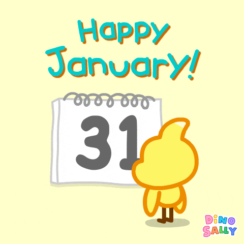 Trying a new genre in January. GIF of someone turning the calendar to the 1st January.