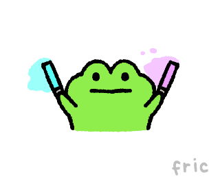Supporting other music creators without comparison. Frog waving glow sticks GIF.