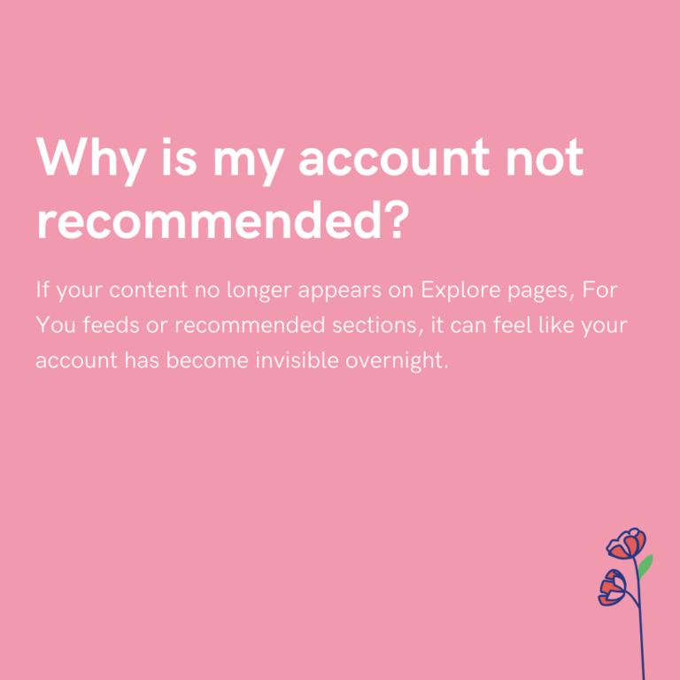 Why is my account not recommended