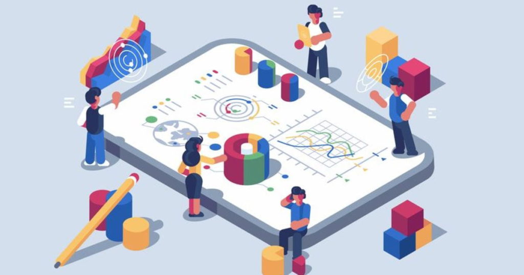 Beginner’s guide to social media analytics. Graphics of analytics.