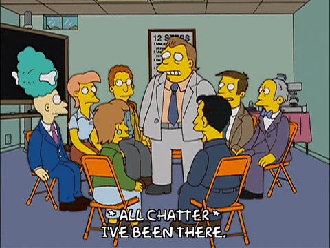 How to build "niche" communities. The Simpsons GIF of a group.