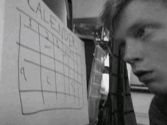 Scheduling posts: the easiest way to stay consistent. GIF of someone scribbling over a calendar.