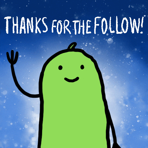10 types of content your followers actually want. Green cartoon waving saying thanks for the follow GIF.