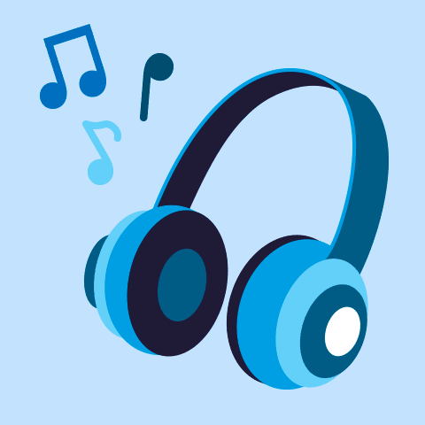 The perks of Deezer, Spotify and Apple Music (from an artist’s point of view). GIF of headphones.