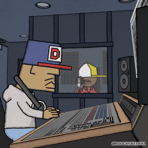 3 simple steps to stop your bedroom recordings sounding echoey. GIF of a recording studio.