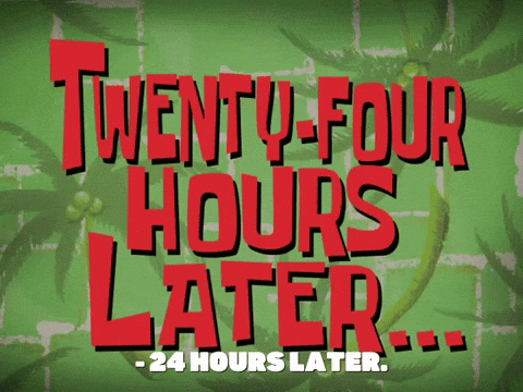 The 24-hour release cycle: why the traditional album rollout is evolving. Spongebob GIF saying 24 hours later.