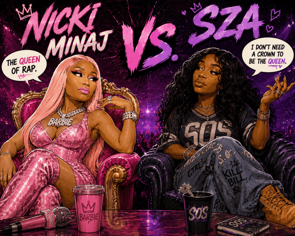 The greatest music feuds of the digital age: When pop stars go to internet war. Nicki Minaj vs. SZA: cartoon AI.