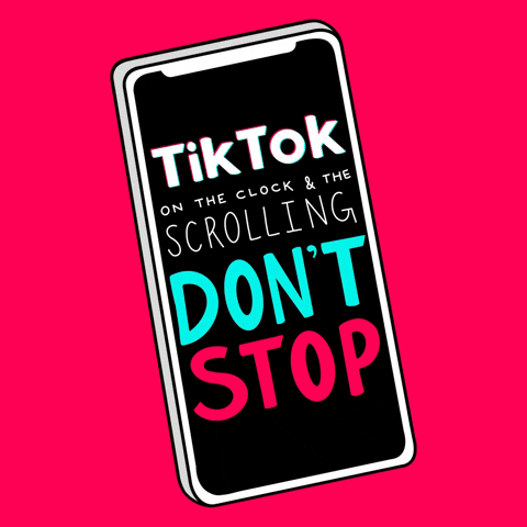 Has TikTok changed music for the better or worse? GF of a smartphone graphic saying TikTok on the clock and the scrolling don't stop.