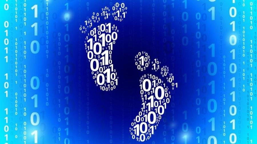 The "Permanent Ink" Rule: Why your digital footprint matters (and how to protect it). Graphic showing digital footprint.