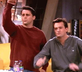 How to network online when you hate networking. Friends Joey and Chandler thumbs up GIF.