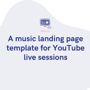 A music landing page template for YouTube live sessions